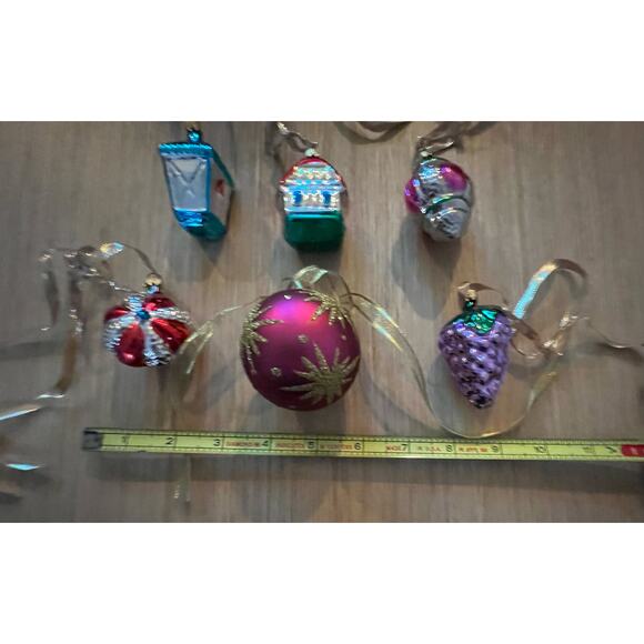 6 Vintage Hand Blown Glass Random Ornaments House Grape Light Etc - Picture 5 of 7